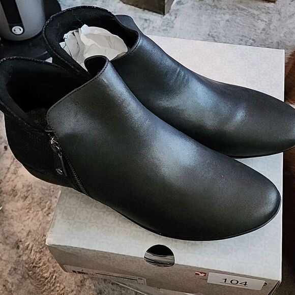 Women's Revere Damascus onyx black lizard 🦎 ♥️ boots 👢 Size 12W NIB - Picture 1 of 13